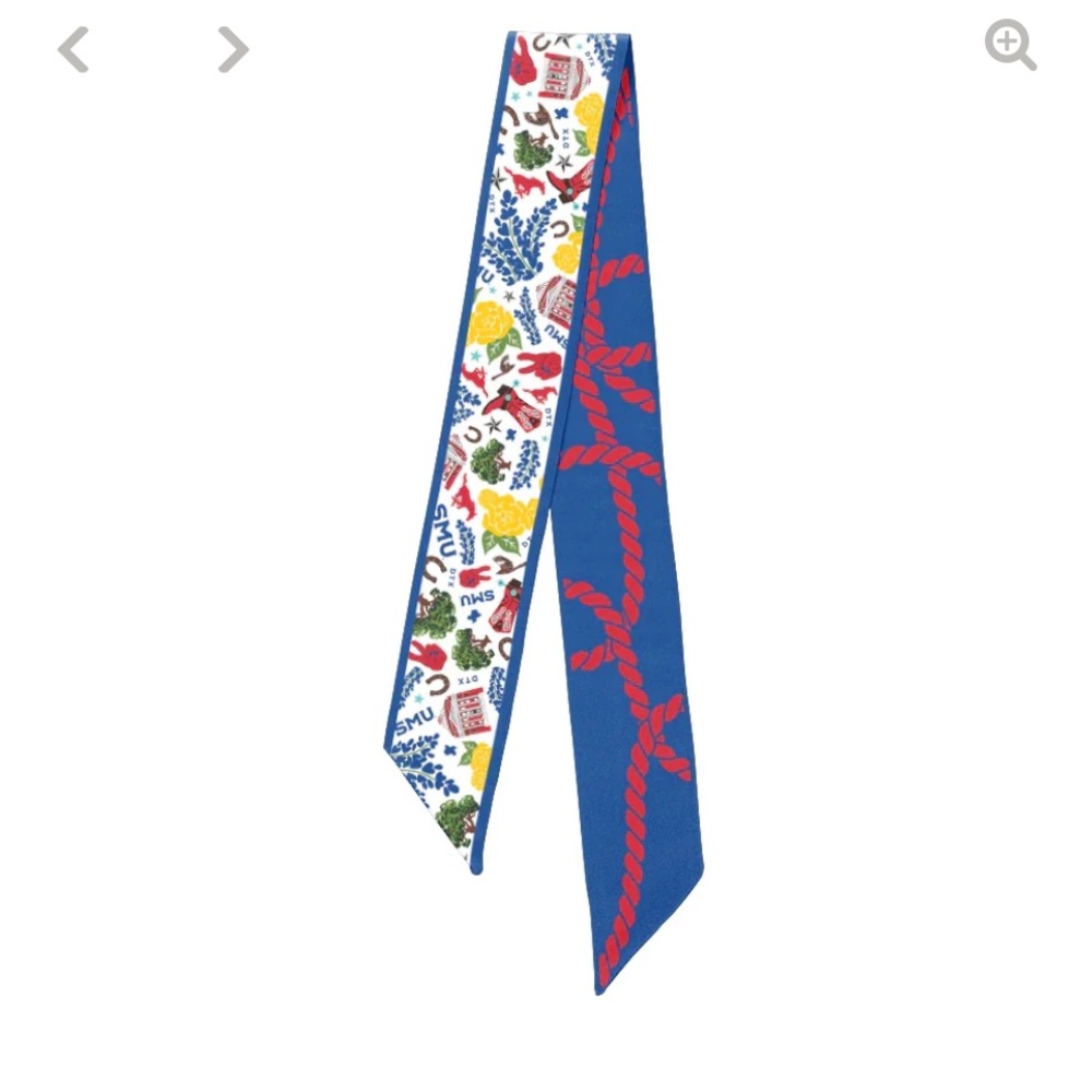 SMU Colorful Scarf with Red and Blue Design